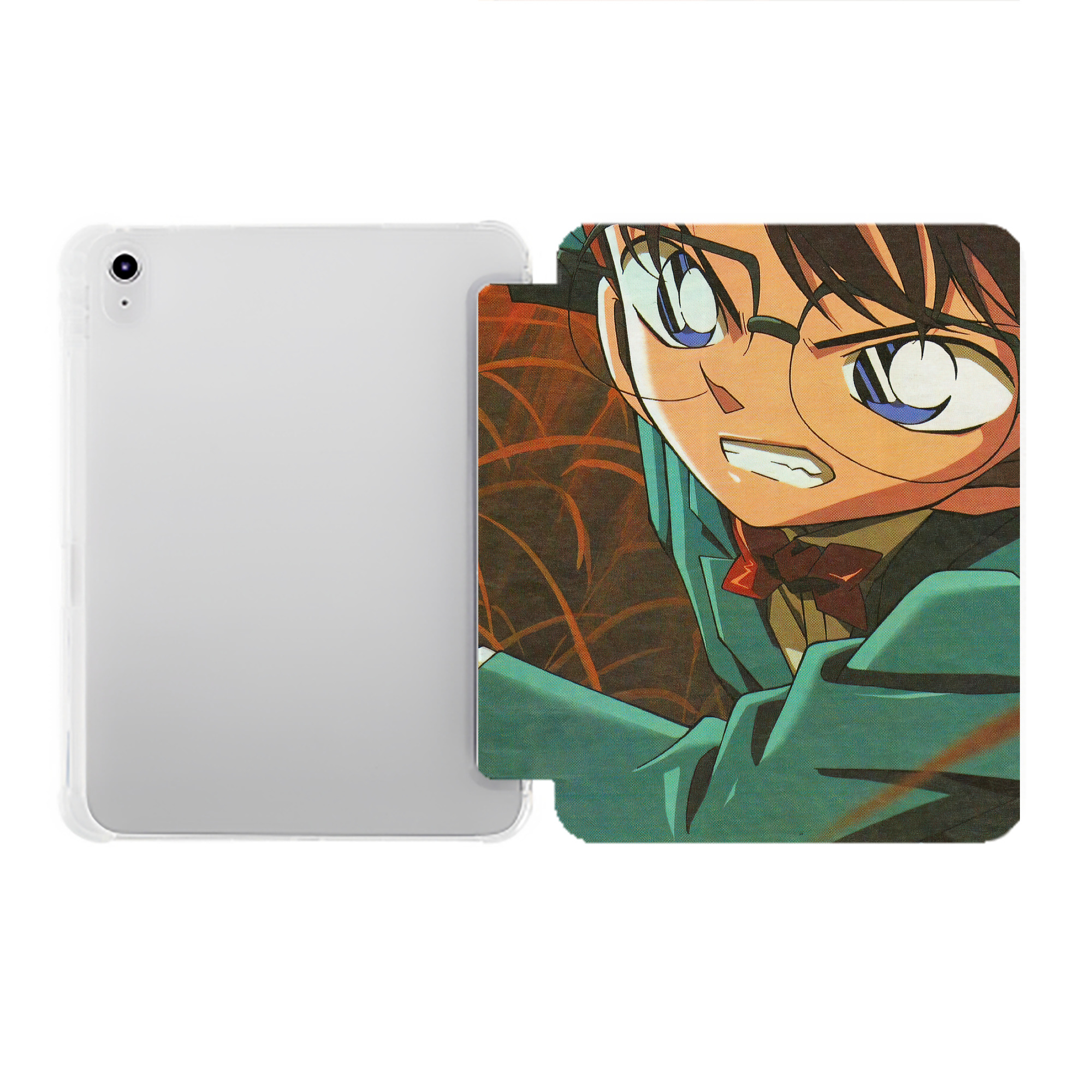 （画像用） 名探偵コナン Detective Conan IPad ケース ペン収納付き 三つ折りスタンド PUレザー×シリコン 対応機種9.5/10.5/10.9インチ